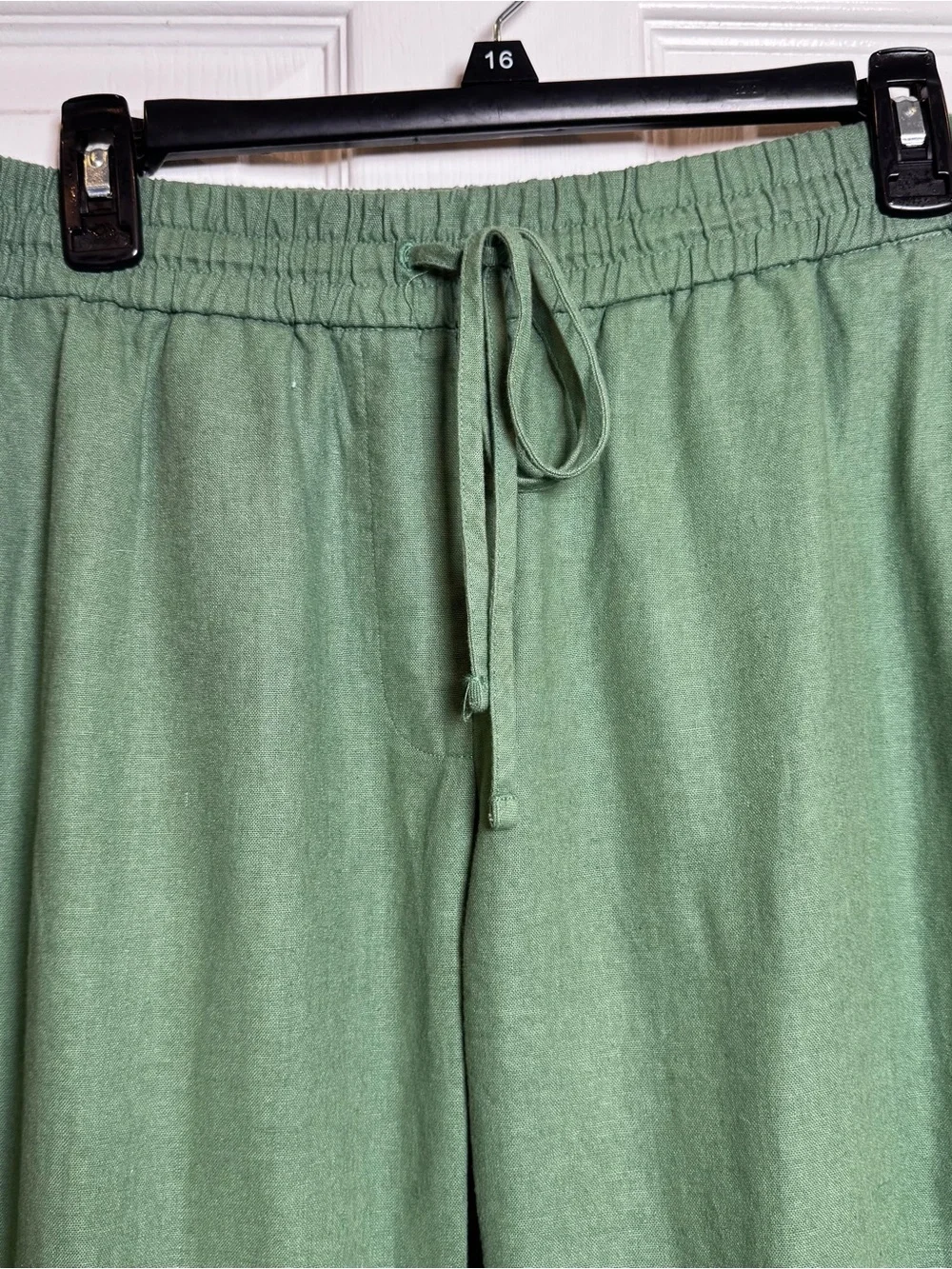 J.Crew Green Linen Blend Drawstring Pull-On Pants Size 12 Casual Coastal Capsule